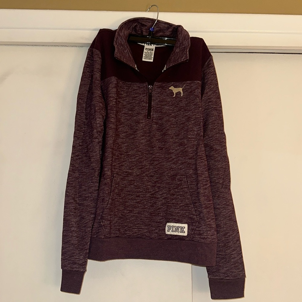 Victorias secrets PINK tweed quarter zip